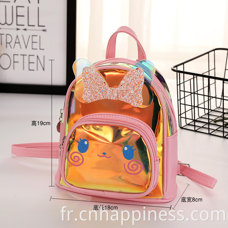 2022 Nouveaux produits Travel Holographic Clear PVC Backpacks Logo personnalisé Hologram Kids Baby Kindergarten Sacack Bag School